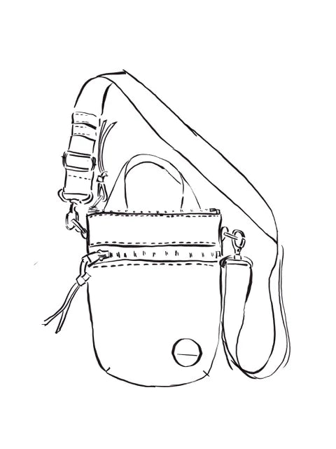 a sketch of shortyLove’s shorthand crossbody phone bag