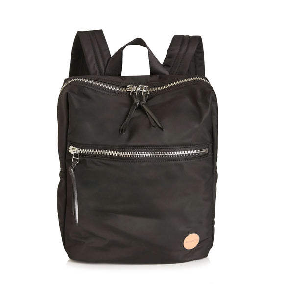 shortyLOVE ace small backpack in black; front view against white background.