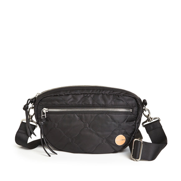 shortyLOVE small cruiser small crossbody bag in black; front view against white background.